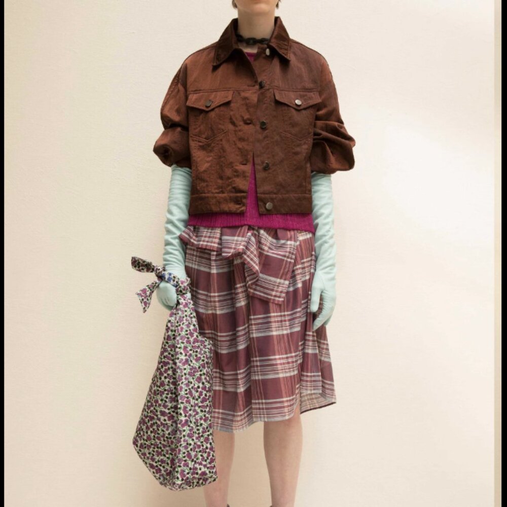 Christian Wijnants Plaid Silk Cotton Skirt -Unique Design - Luxury Fabric